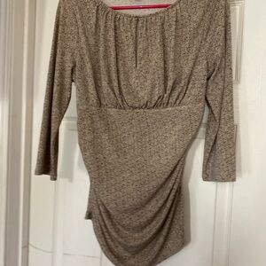 Ann Taylor Speckled Taupe Long Sleeve Tunic